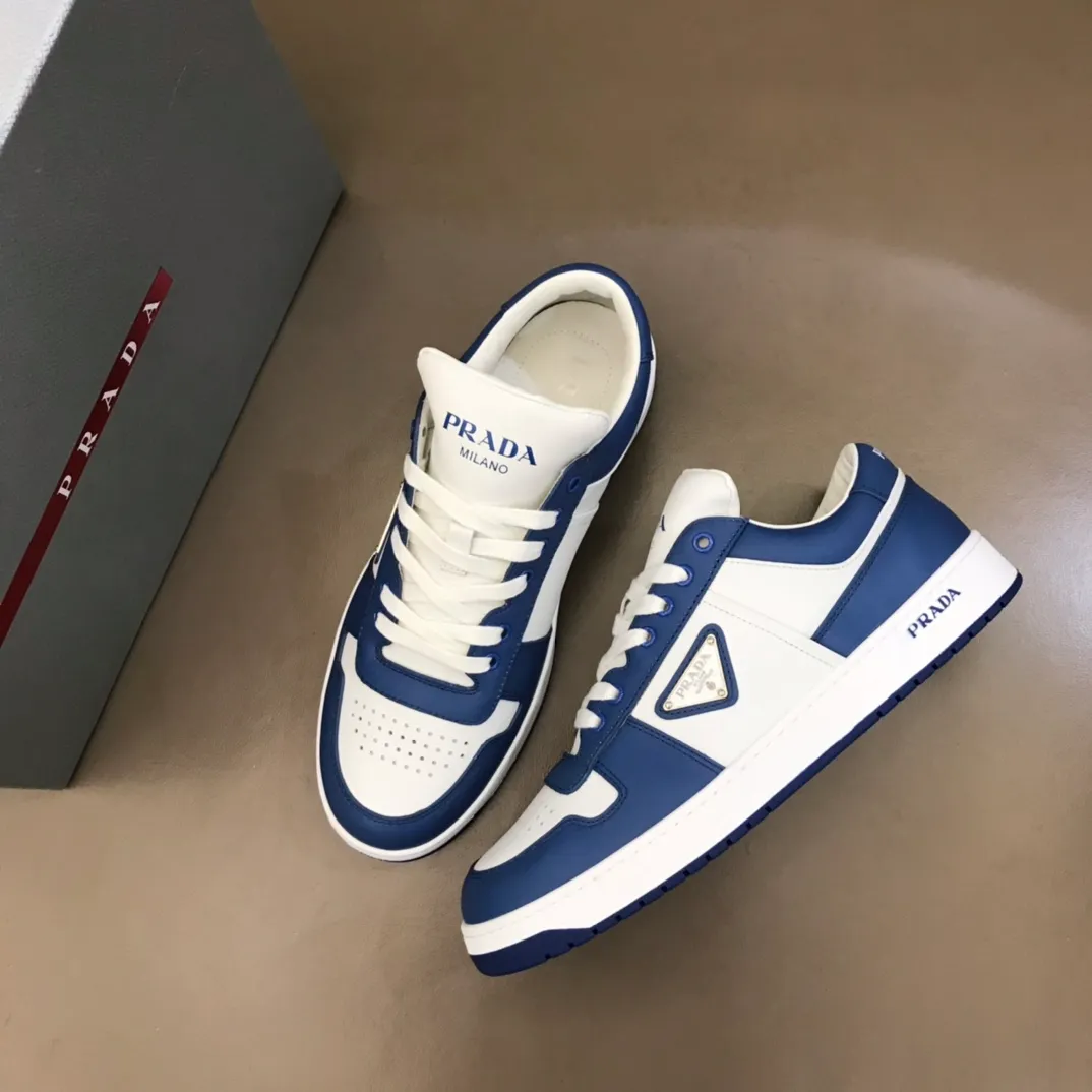 P380 Yuan 38-45 Prada Prada’s new men’s leather sports shoes, the highest version on the market, any comparison is welcome🆚! The original leather has excellent texture and is super high-end! Fetal sheep net lining imported from Italy, removable pad! Luxurious materials and fine workmanship, highly recommended!